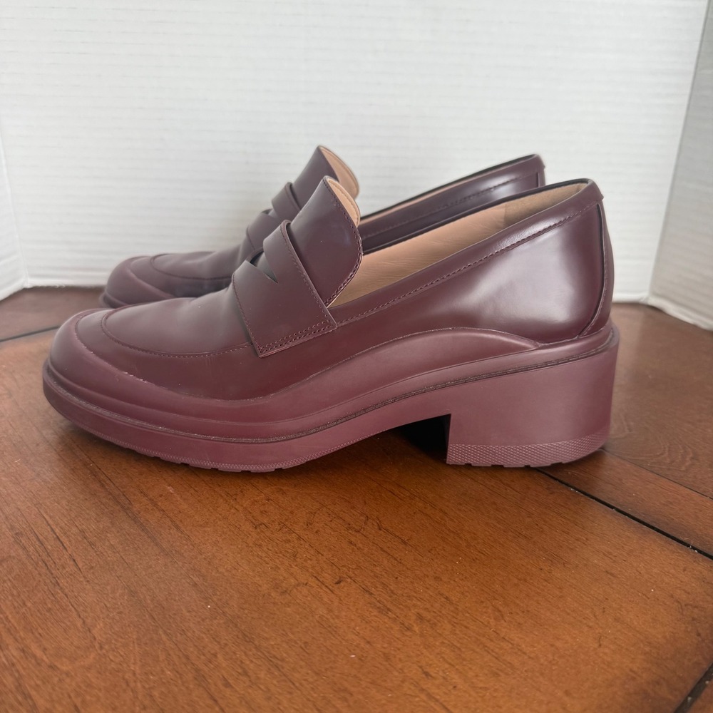 Cole Haan Grand 360 Burgundy Leather Chunky Lug Sole Penny Loafers W30115 8.5B